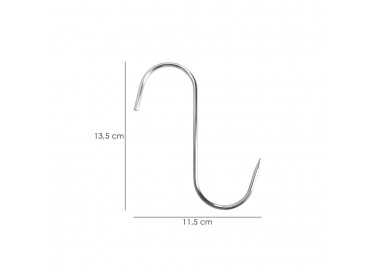 Gancho Carnicero Inoxidable Nº 3 de 140 x 5 mm. gancho para productos carnicos.
