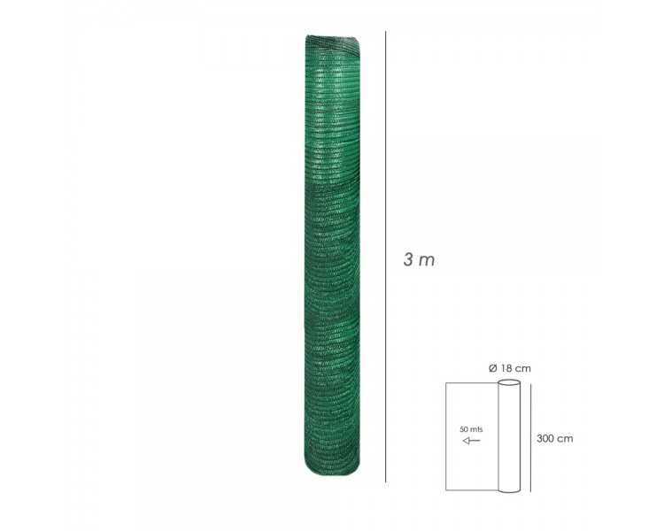 Malla Sombreo Rollo 3 x 50 metros, Reduce Radiación, Protección Jardín y Terraza, Regula Temperatura, Color Verde Claro