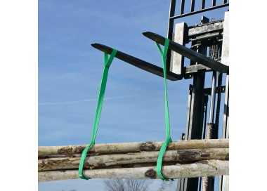 Eslinga Plana Doble Banda 2.000 Kg. Factor Seguridad 7:1, Longitud: 4 Metros Ancho 6 cm. 100% Poliester. Color Verde