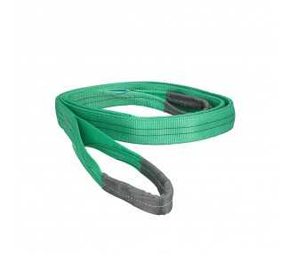 Eslinga Plana Doble Banda 2.000 Kg. Factor Seguridad 7:1, Longitud: 5 Metros Ancho 6 cm. 100% Poliester. Color Verde