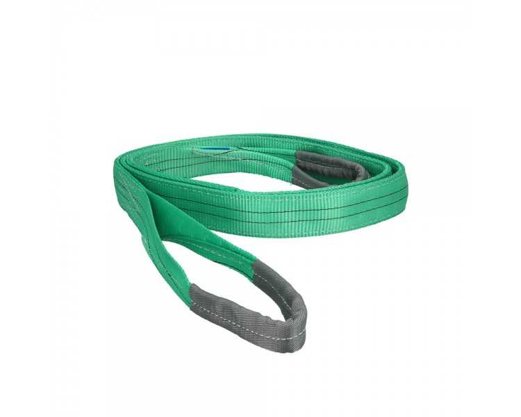 Eslinga Plana Doble Banda 2.000 Kg. Factor Seguridad 7:1, Longitud: 5 Metros Ancho 6 cm. 100% Poliester. Color Verde