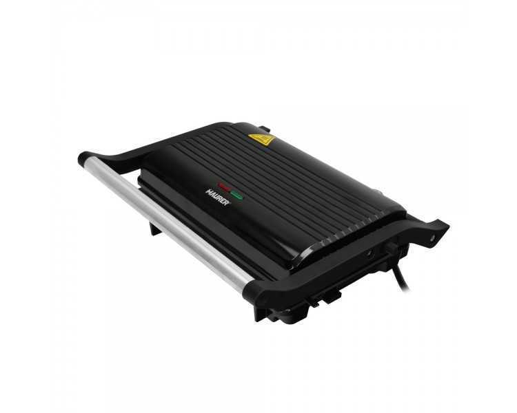 Sandwichera Grill Doble 1000w Parilla Eléctrica, Panini Press Grill, 1000w, Placa Antiadherente, Apertura 180º
