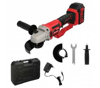 Amoladora A Bateria 20 Volt. Con Bateria 4.0 Ah. Ø 115 mm. 7.000 R.P.M. Mango 3 Posiciones Eje M14 Protector Disco Ajustable