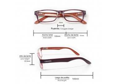 Gafas Lectura Kansas Morado / Naranja. Aumento +3,5 Gafas De Vista, Gafas De Aumento, Gafas Visión Borrosa