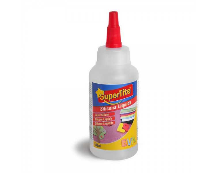 Silicona Liquida Botella 100 ml. Uso Escolar / Oficina. No Toxica Con Aplicador y Tapón