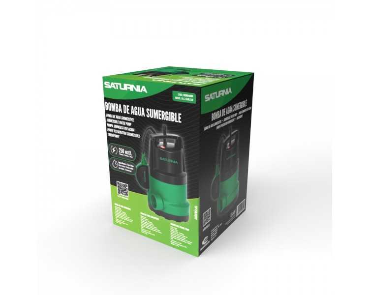 Bomba Aguas Limpias Sumergible 250 Watt. 5.500 lts/hora, Profundidad 5 Mts, Elevación 4,5 mts. Particulas max. Ø 2-3 mm.