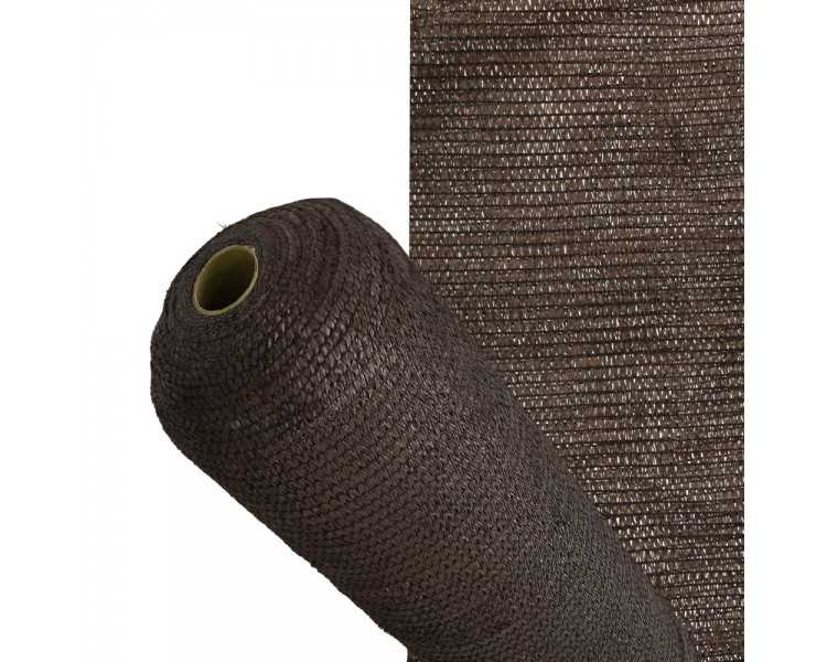 Malla Sombreo Rollo 1 x 50 metros, Reduce Radiación, Protección Jardín y Terraza, Regula Temperatura, Color Marrón