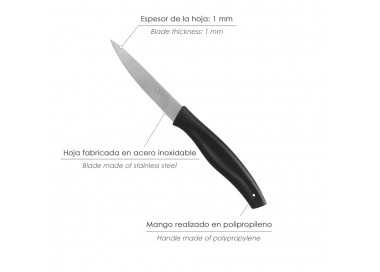 Cuchillo Nuuk Mondador Hoja Acero Inoxidable 9 cm. Negro (1 Unidad)