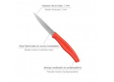 Cuchillo Nuuk Mondador Hoja Acero Inoxidable 9 cm. Rojo (1 Unidad)