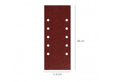 Lija Recambio Con Velcro 115x280 mm. con Agujeros Grano  180 (10 Piezas)