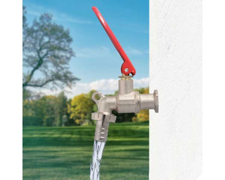 Grifo Esfera 1/2" Con Sistema De Bloqueo Por Candado Grifo Jardin Exterior, Grifo Con Bloqueo y Conector Manguera