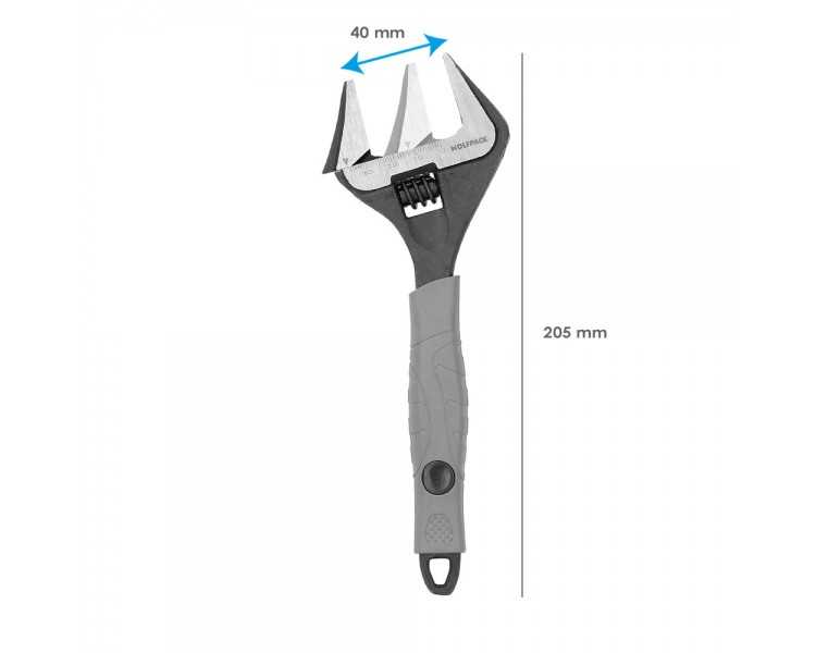 Llave Ajustable Gran Apertura Compact. Cromo Vanadio 8" Llave Inglesa, Llave De Expansion, Llave Gran Apertura