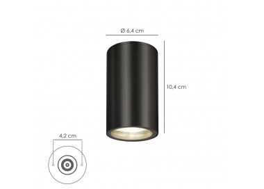 Lampara Techo Foco Gu10 Ip65 Negro Aplique Techo, Luz Jardín, Lámpara Jardín, Luz Exterior, Aplique Jardín