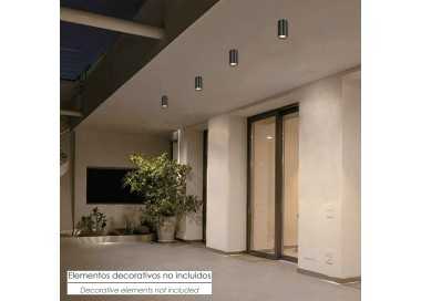 Lampara Techo Foco Gu10 Ip65 Negro Aplique Techo, Luz Jardín, Lámpara Jardín, Luz Exterior, Aplique Jardín