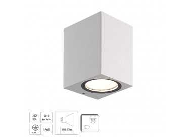 Lampara Aplique Cuadrado GU10 IP65 Color Blanco Aplique Techo, Luz Jardín, Lámpara Jardín, Luz Exterior, Aplique Jardín