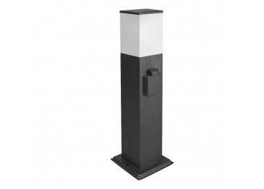Poste Baliza Jardin Ip44 Con Enchufe Negro