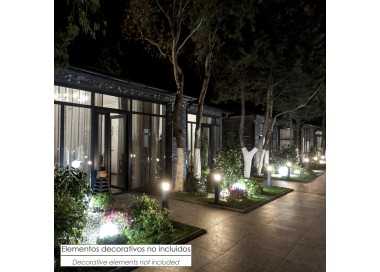 Poste Baliza Jardin Ip44 Con Enchufe Negro