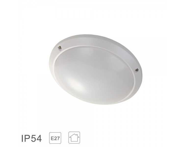 Lampara Plafon Interiores / Exteriores IP45 Portalamparas E27 Ø 27 x 9,5 cm.