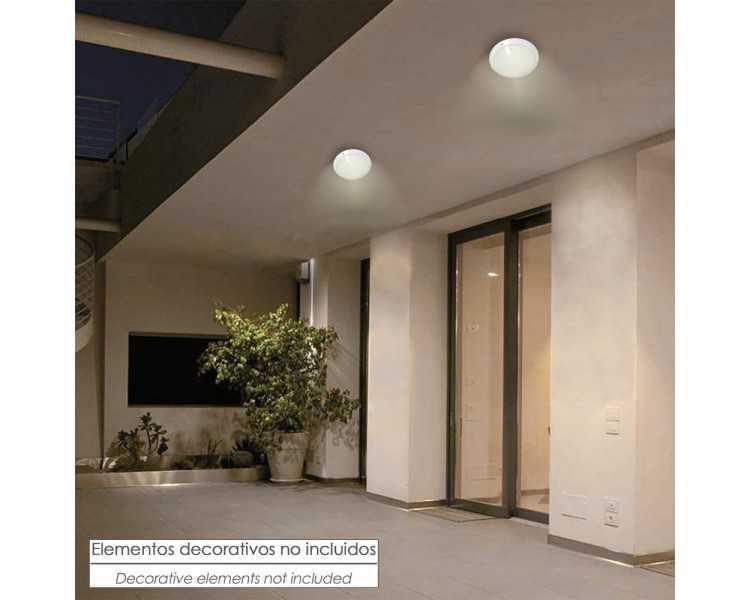 Lampara Plafon Interiores / Exteriores IP45 Portalamparas E27 Ø 27 x 9,5 cm.