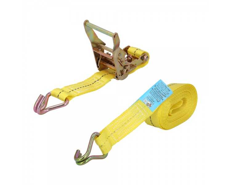 Cinta De Amarre Con Ratchet 6 metros x 38 mm. Trinquete Metalico Automatico, Cincha, Eslinga Mercancia, Correa Sujeción