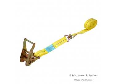 Cinta De Amarre Con Ratchet 6 metros x 38 mm. Trinquete Metalico Automatico, Cincha, Eslinga Mercancia, Correa Sujeción