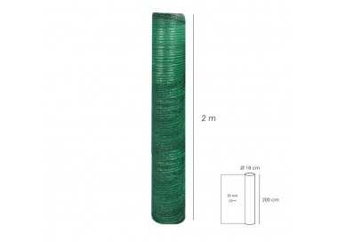 Malla Sombreo Rollo 2 x 50 metros, Reduce Radiación, Protección Jardín y Terraza, Regula Temperatura, Color Verde Claro