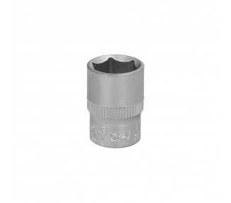 Llave Vaso 1/4" Hexagonal 13 mm. Perfil de 6 caras. Acero Cromo Vanadio, Aristas Redondas