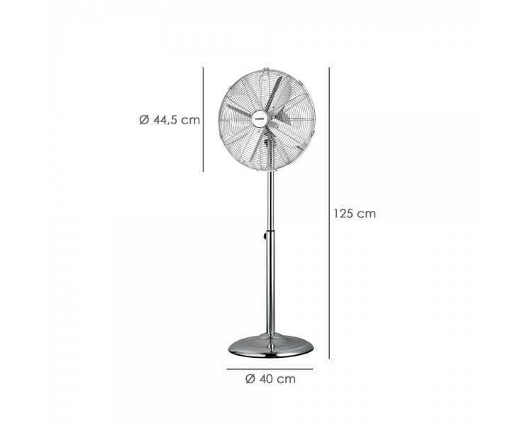 Ventilador Pie Ø 44,5 cm. Altura 130 cm. 60 watt. Ventilador oscilante. Ventilador Pie silencioso. Circulador de aire.