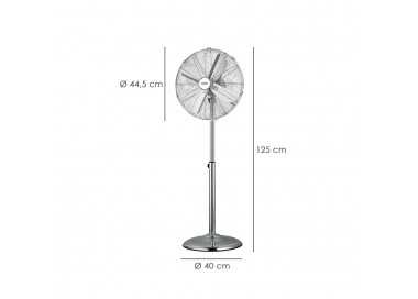 Ventilador Pie Ø 44,5 cm. Altura 130 cm. 60 watt. Ventilador oscilante. Ventilador Pie silencioso. Circulador de aire.