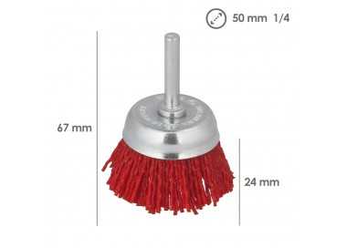 Cepillo Nylon Taza Ø 50 mm. 1/4". Cepillo De Lijado Nailon. Cepillo Para Taladro De Nailon, Cepillo De Alambre Abrasivo De Nylon