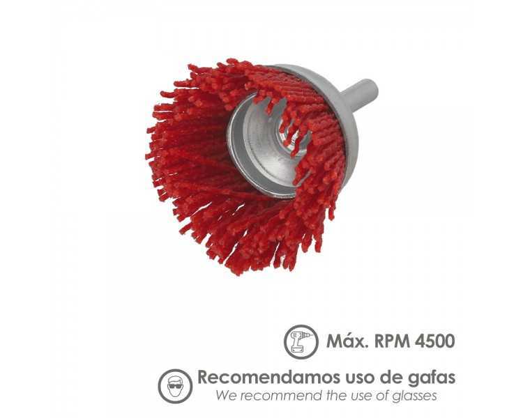 Cepillo Nylon Taza Ø 50 mm. 1/4". Cepillo De Lijado Nailon. Cepillo Para Taladro De Nailon, Cepillo De Alambre Abrasivo De Nylon