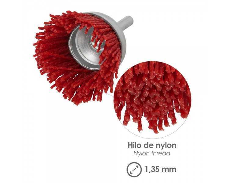 Cepillo Nylon Taza Ø 50 mm. 1/4". Cepillo De Lijado Nailon. Cepillo Para Taladro De Nailon, Cepillo De Alambre Abrasivo De Nylon