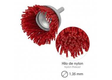 Cepillo Nylon Taza Ø 50 mm. 1/4". Cepillo De Lijado Nailon. Cepillo Para Taladro De Nailon, Cepillo De Alambre Abrasivo De Nylon