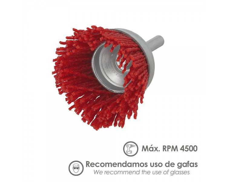 Cepillo Nylon Taza Ø 75 m. 1/4". Cepillo De Lijado Nailon. Cepillo Para Taladro De Nailon, Cepillo De Alambre Abrasivo De Nailon