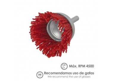 Cepillo Nylon Taza Ø 75 m. 1/4". Cepillo De Lijado Nailon. Cepillo Para Taladro De Nailon, Cepillo De Alambre Abrasivo De Nailon