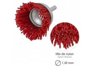 Cepillo Nylon Taza Ø 75 m. 1/4". Cepillo De Lijado Nailon. Cepillo Para Taladro De Nailon, Cepillo De Alambre Abrasivo De Nailon