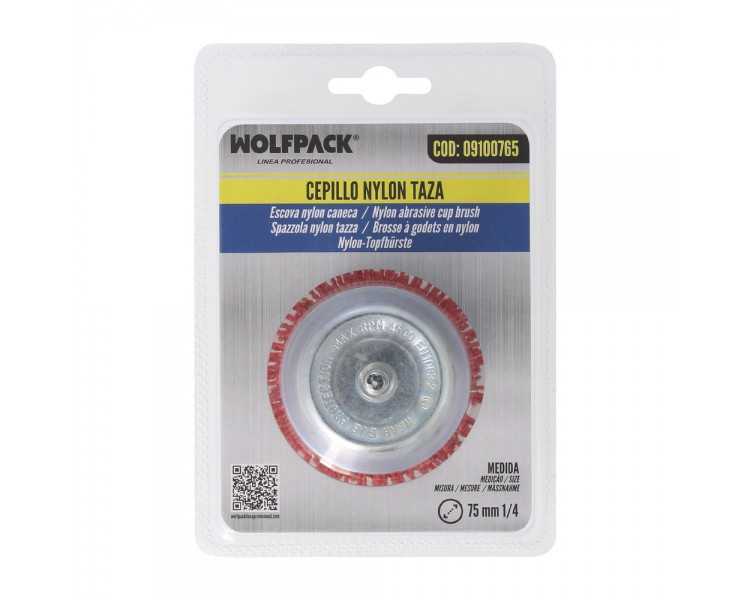 Cepillo Nylon Taza Ø 75 m. 1/4". Cepillo De Lijado Nailon. Cepillo Para Taladro De Nailon, Cepillo De Alambre Abrasivo De Nailon