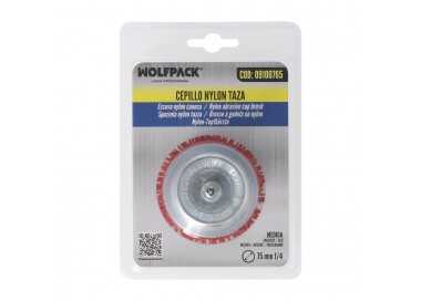 Cepillo Nylon Taza Ø 75 m. 1/4". Cepillo De Lijado Nailon. Cepillo Para Taladro De Nailon, Cepillo De Alambre Abrasivo De Nailon