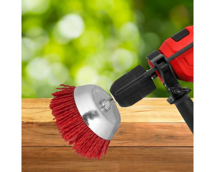 Cepillo Nylon Taza Ø 75 m. 1/4". Cepillo De Lijado Nailon. Cepillo Para Taladro De Nailon, Cepillo De Alambre Abrasivo De Nailon