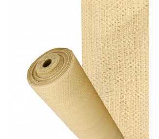 Malla Sombreo Rollo 2 x 50 metros, Reduce Radiación, Protección Jardín y Terraza, Regula Temperatura, Color Beige