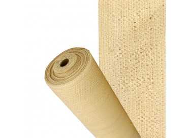 Malla Sombreo Rollo 2 x 50 metros, Reduce Radiación, Protección Jardín y Terraza, Regula Temperatura, Color Beige