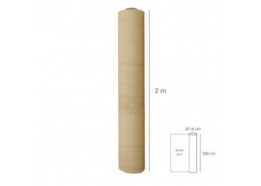 Malla Sombreo Rollo 2 x 50 metros, Reduce Radiación, Protección Jardín y Terraza, Regula Temperatura, Color Beige