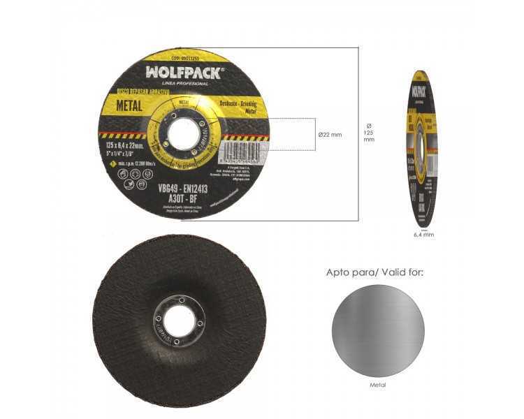 Disco Repasar Abrasivo Ø 125 x Ø 22 mm. Espesor 6,0 mm. Disco Radial / Amoladora Universal Compatible Con Todas Las Amoladoras