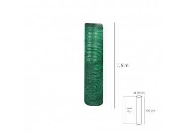 Malla Sombreo Rollo 1,5 x 10 Metros, Reduce Radiación, Protección Jardín y Terraza, Regula Temperatura, Color Verde Claro