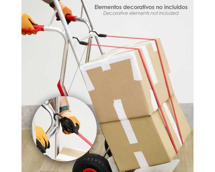 Pulpo De Goma Plano Reforzado 1,0 Metro (2 Unidades) 100% Latex, Capacidad Amarre 200 Newtons Gomas Elasticas, Cuerda Elastica,