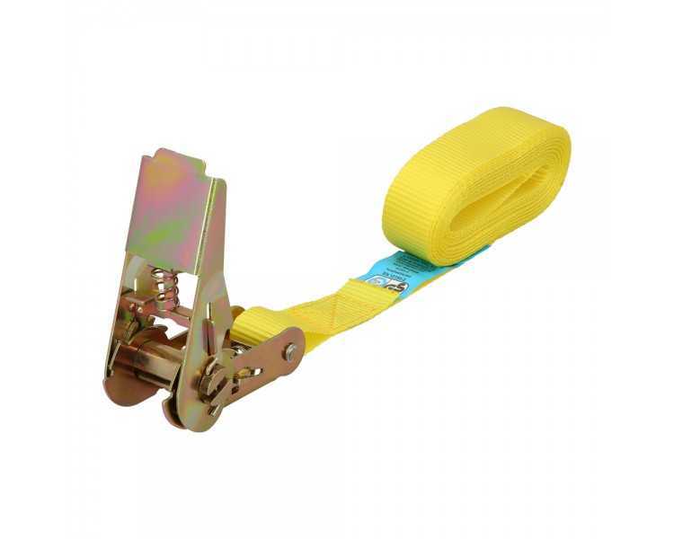Cinta De Amarre Con Ratchet 4 metros x 25 mm. Trinquete Metalico Automatico, Cincha, Eslinga Mercancia, Correa Sujeción