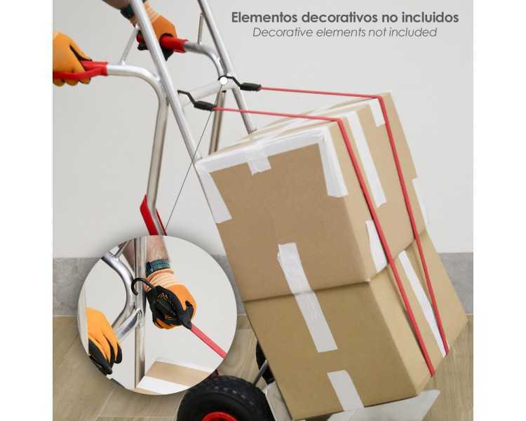 Pulpo De Goma Plano Reforzado 1,5 metro (2 unidades) 100% Latex, Capacidad Amarre 200 Newtons Gomas Elasticas, Cuerda Elastica,