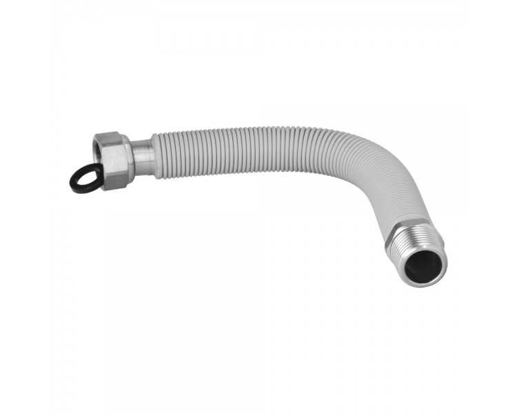 Tuberia Extensible Agua Acero Inoxidable Corrugado. Longitud de 22,5 a 30 cm. Tomas 1/2"