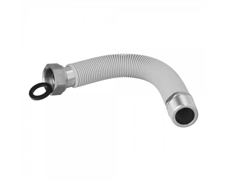 Tuberia Extensible Agua Acero Inoxidable Corrugado. Longitud de 22,5 a 30 cm. Tomas 3/4"