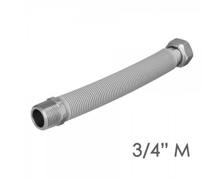 Tuberia Extensible Agua Acero Inoxidable Corrugado. Longitud de 22,5 a 30 cm. Tomas 3/4"